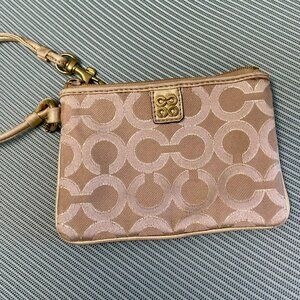 Cute Gold Signature Small Wristlet